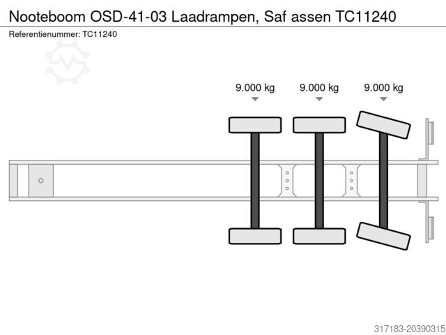 Tieflader Nooteboom OSD-41-03 Laadrampen, Saf assen
