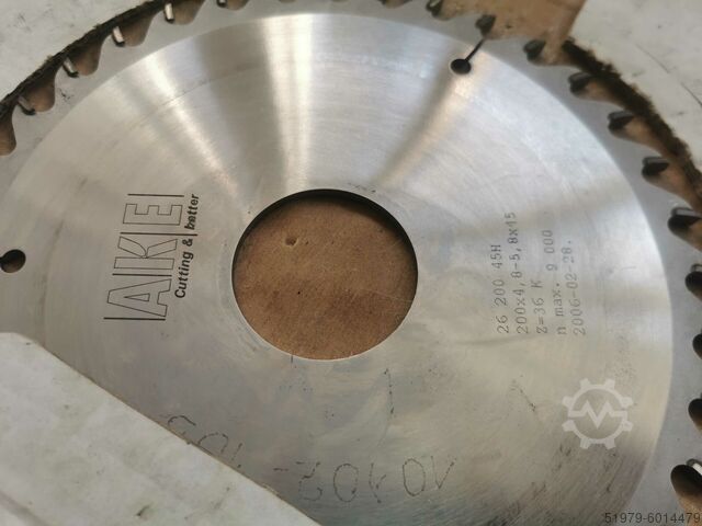 Saw blades set for HOLZMA Machines FABA + AKE 600 x 5,8 / 4,0x60 Z=72 + 200 / 45 Z=36