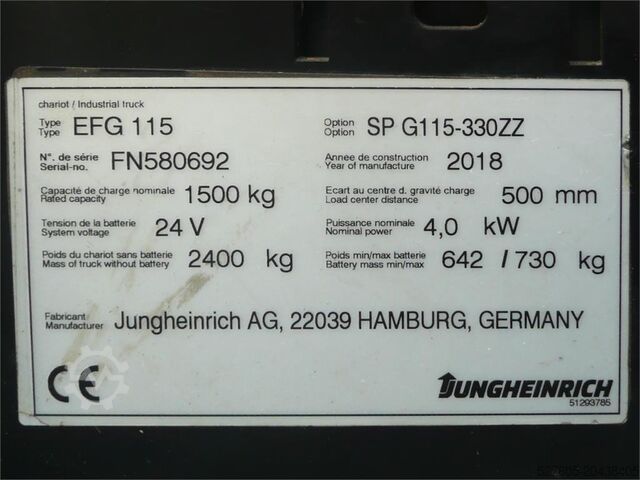 Gabelstapler Jungheinrich EFG 115 330 ZZ
