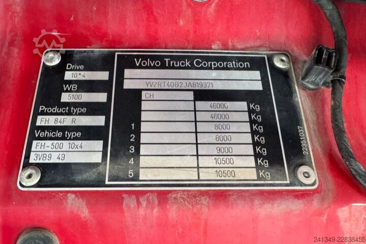 Tipper truck VOLVO FH-500 10x4 Schwarzmüller 19m3