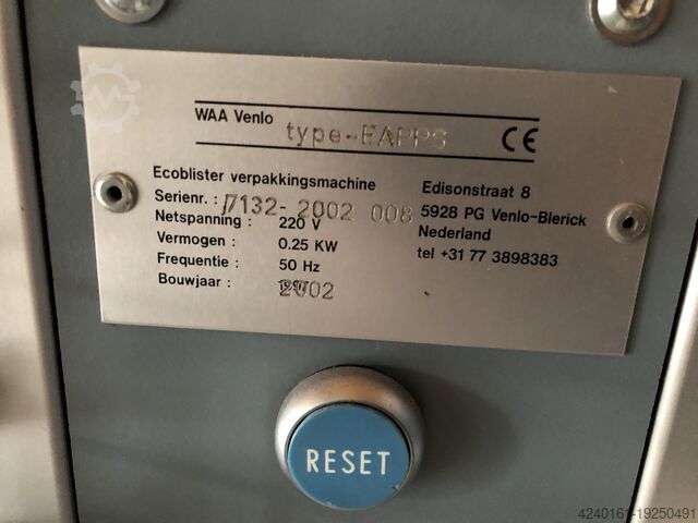 Ecobliss Blisterpresse Typ EAPPS Eco bliss