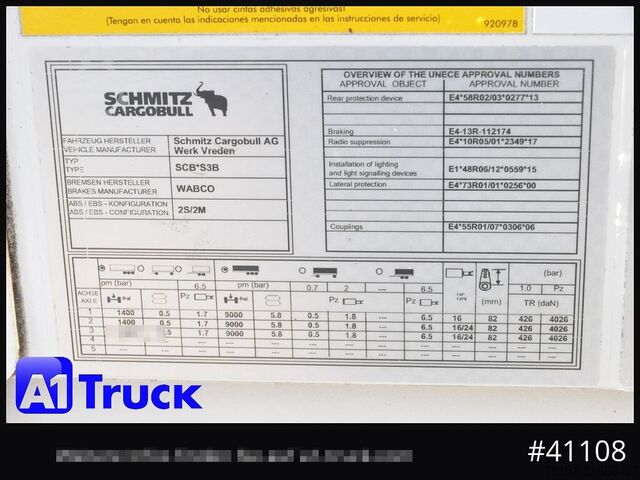 Kofferauflieger SCHMITZ SCB S3B, Trockenfracht, Liftachse, 1 Vorbesitzer