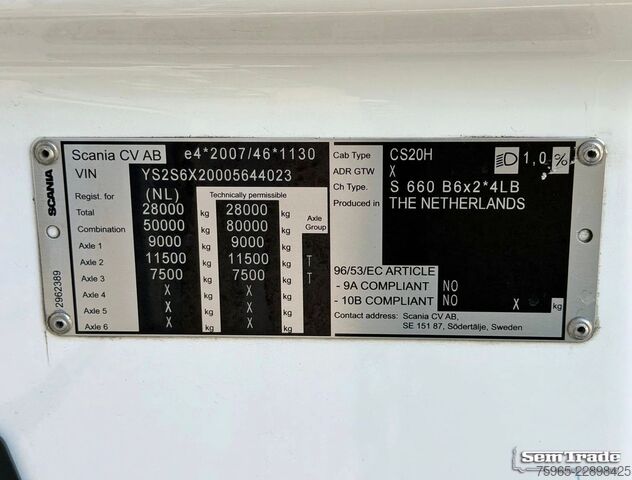 Kühlkoffer-LKW SCANIA S660 NGS V8 6X2 50 CC FRIGO COMBI FULL OPTIONS S