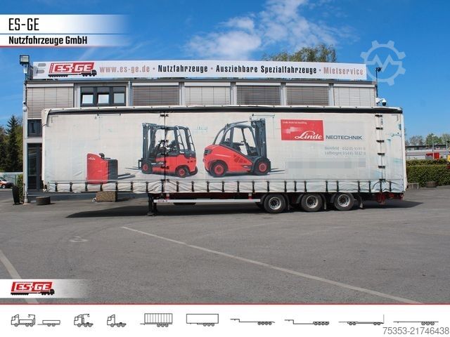 Open semitrailer with tarp DINKEL 3-Achs-Sattelanhänger, Pritsche+Plane, LBW