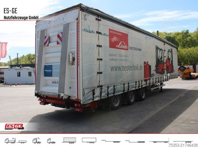 Open semitrailer with tarp DINKEL 3-Achs-Sattelanhänger, Pritsche+Plane, LBW