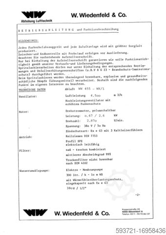 Spritzwand Wiedenfeld WW 455 WK1