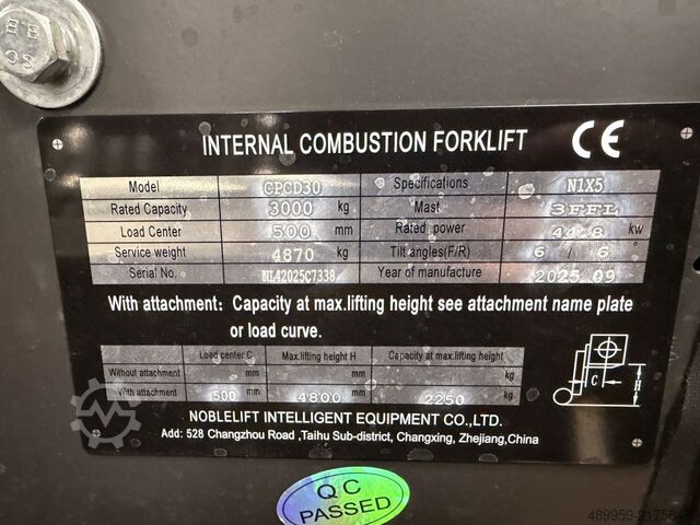 Diesel Forklift Noblelift CPCD30T