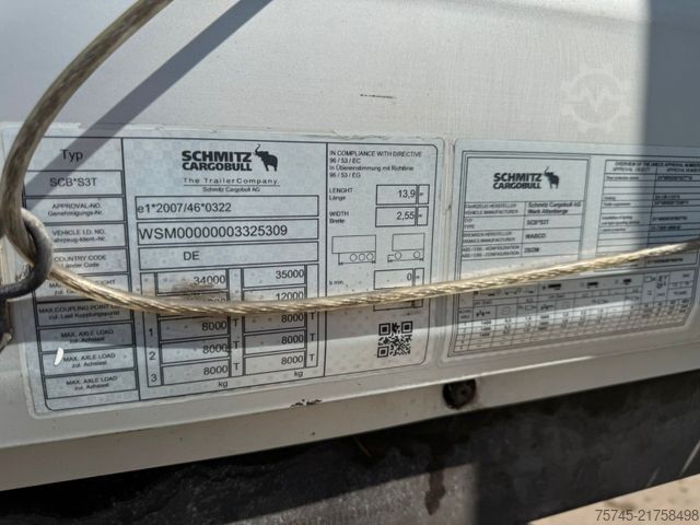 Open semitrailer with tarp SCHMITZ CARGOBULL SCB*S3T *  * LIFTACHSE * PALLETENKASTEN *