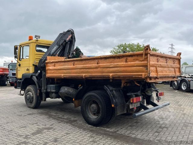 Three-sided tipper truck MAN F2000 19.343 FAK 2-Achs Allradkipper Kran