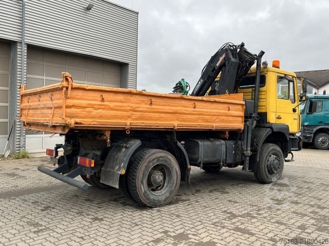 Three-sided tipper truck MAN F2000 19.343 FAK 2-Achs Allradkipper Kran