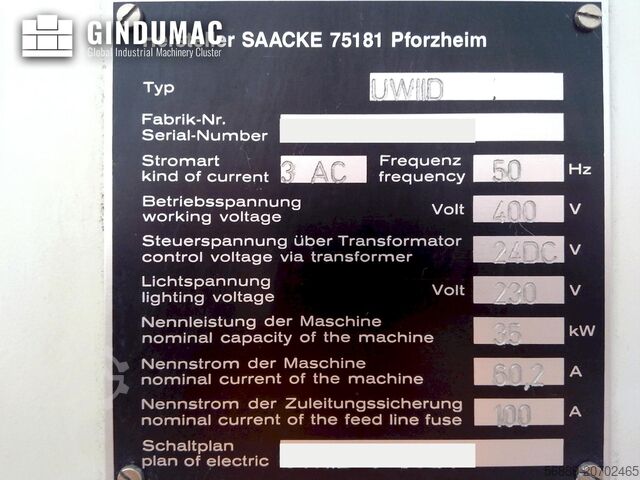 Cylindrical Grinding Machine SAACKE UWIID