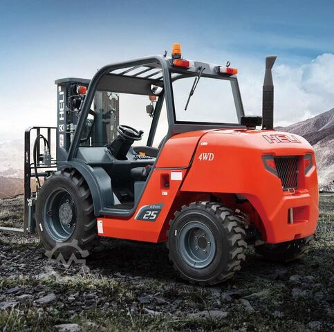 Diesel rough terrain forklift Heli CPCJ25 - Gelände kompakt - 2,5t 3,7m Hub Triplex KUBOTA
