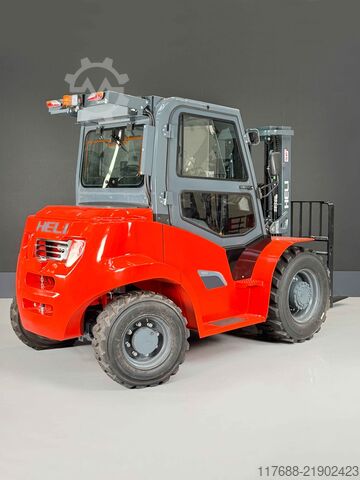 Diesel rough terrain forklift Heli CPCD35- Gelände - 3,5t 4,7m Hub - KUBOTA Garantie