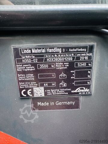 Diesel Forklift Linde H 35 D-02 EVO 3B Triplex Kabine STVO