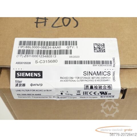 Component Siemens 6SL3000-0BE34-4AA0 SINAMICS/MICROMASTER PX S-C315680 - ! -