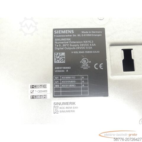 Component Siemens 6SL3040-1NB00-0AA0 Numeric Contr. Extension NX15.3 SN T-C32072198