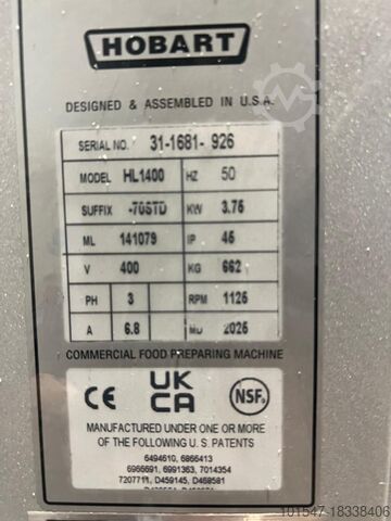 Planetary mixer HOBART HL1400