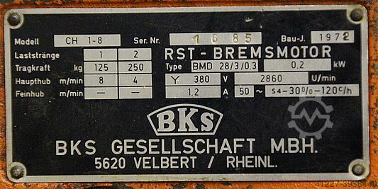 Kettenzug 125 kg BKS CH 1-8