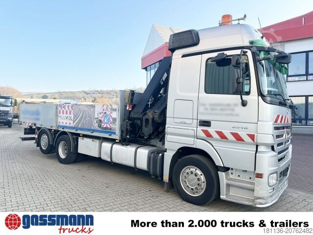 LKW mit Pritsche (offen) Mercedes-Benz Actros 2546 L 6x2, Hiab Kran  244 E - 6 Hiduo,