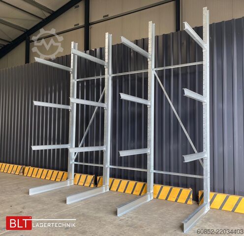 Cantilever rack ca. 4,16 lfm. Kragarmregal H: 416 cm T: 137 cm , 500kg/Arm , 4 Lagerebenen