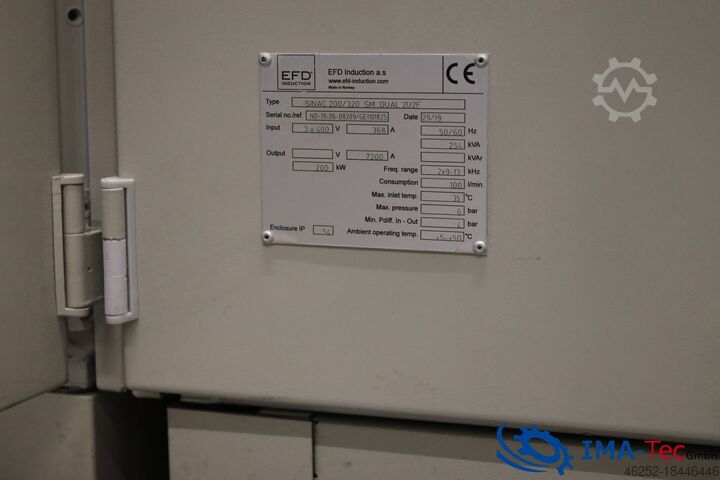 Induction heating system EFD Induction a.s. SINAC 200/320 SM DUAL 2U2F
