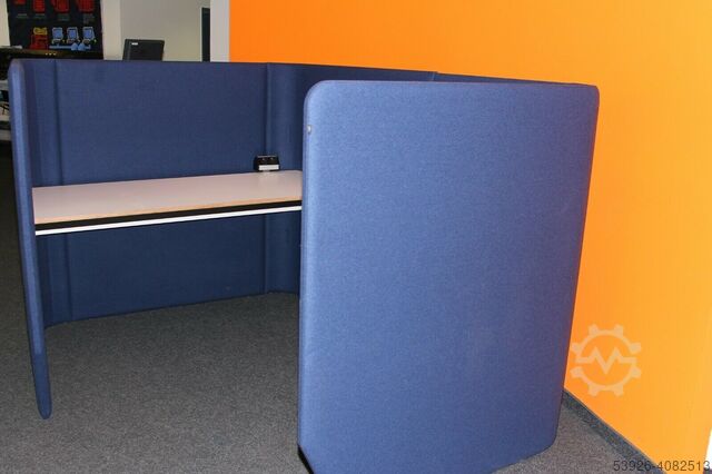 Kopierer-Welt - Büroinsel BUZZISPACE Buzziville blau Design Büromöbel