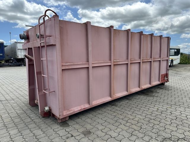 Roll-off tipper truck MERCEDES-BENZ Wassercontainer / Mulde 30 cbm Silo für Abrollk