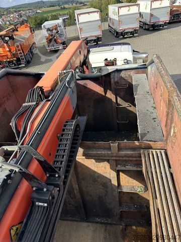 Roll-off tipper truck  Glas Kran Mulde / Palfinger PK 16502 / Funk