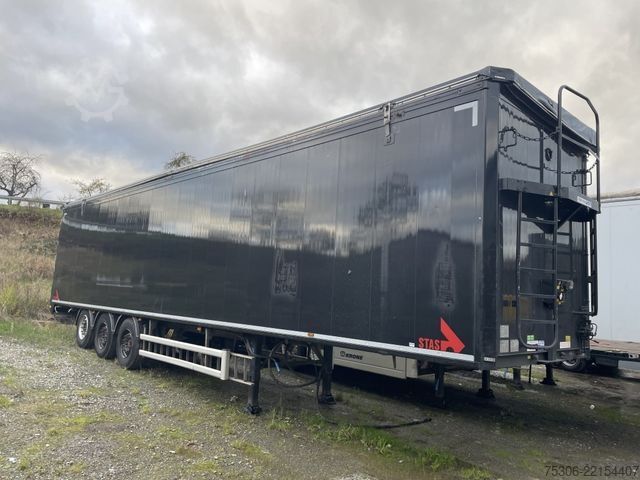Walking floor semitrailer STAS ecoSTAR 90 cbm, Lenkachse, Hydraulisches Verdeck