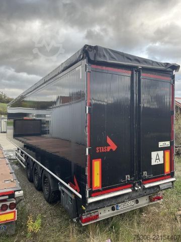 Walking floor semitrailer STAS ecoSTAR 90 cbm, Lenkachse, Hydraulisches Verdeck