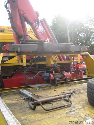 Tow truck MERCEDES-BENZ 1223 L Atego TISCHER Schiebeplateau Kran Brille