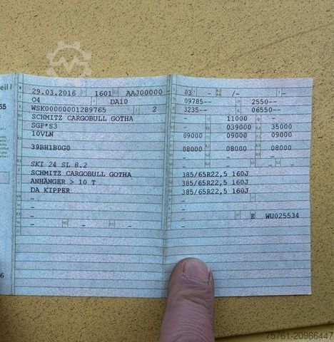 Tipper semitrailer SCHMITZ CARGOBULL SKI 24 SL 8.2     32 cbm Stahl