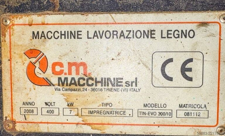 Complete painting plant CM Macchine TIN-EVO 300/10 + RMS 40×800