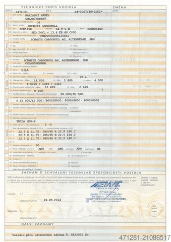 Kühlauflieger SCHMITZ CARGOBULL SKO 24/L - 13.4 FP60 + VECTOR 1550 + LIFTACHSE