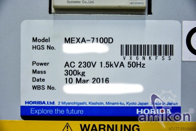 Exhaust gas analysis system Horiba 7100D