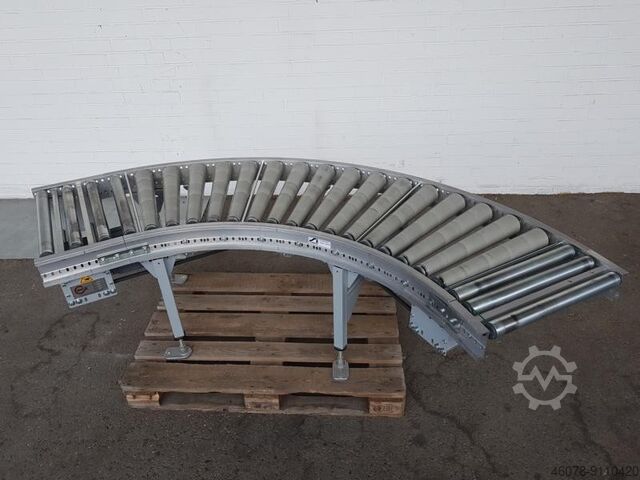 Curved roller conveyor 90° right driven roller... Gebhardt 610-550 IR850 + 300 + 150