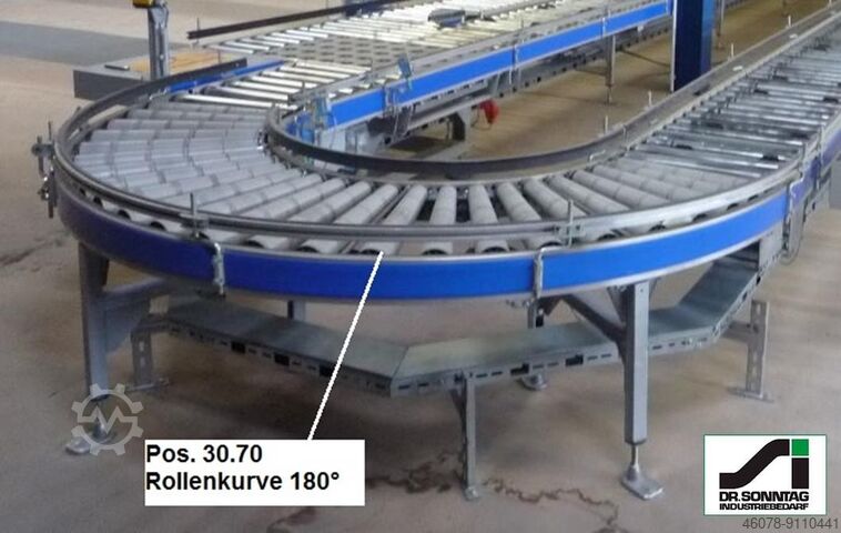 Förderanlage Rollenbahnen Gebhardt Rollenförderer Rollenkurven