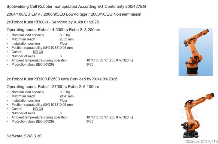 Schweißroboter DALEX / KUKA Spotwelding Cell Robot manipulated