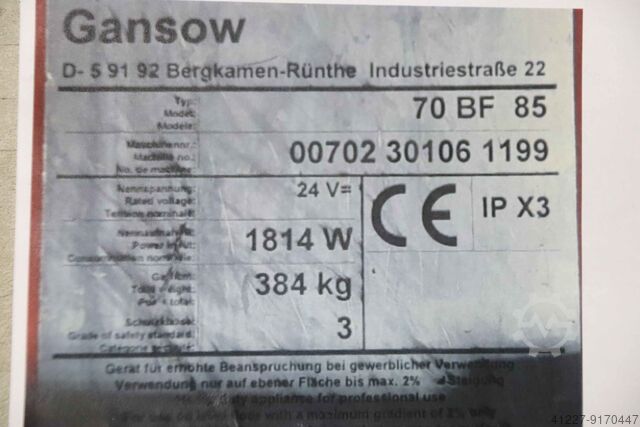 Drive axle with gear motor Gansow 70 BF 85  MRP4DS