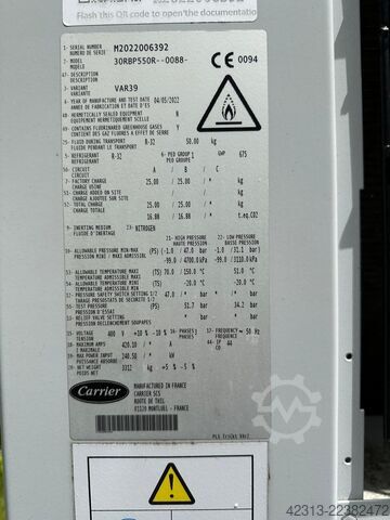 Aircooled packaged Chiller Carrier 30 RBP550R