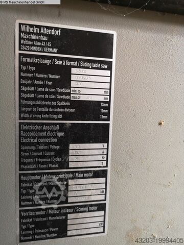 Formatkreissäge ALTENDORF F45