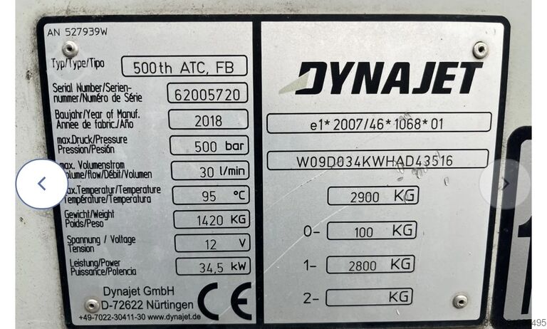 Heißwasser Hochdruck Pumpe Dynajet,Falch,DiBo,Hammelmann,Woma Dynajet 500 TH