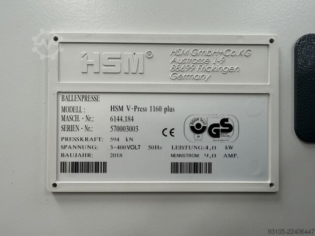 Vertikale Ballenpressen HSM V-Press 1160 HSM V-Press 1160 Plus