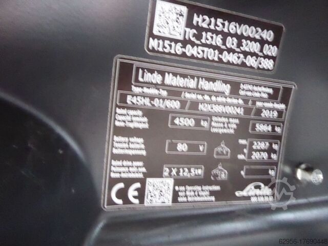 Electric 4-wheel forklift Linde E45HL-01/600