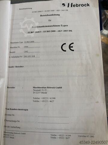 TOP/year of manufacture 2002 HEBROCK EURO 2000 DK