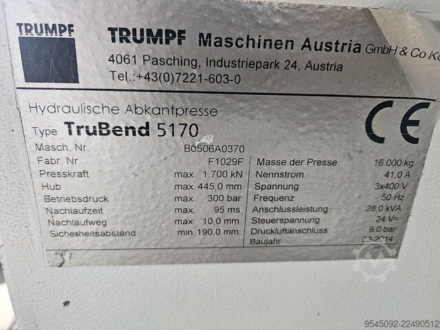 Abkantpresse Trumpf Trubend 5170 4-Meter