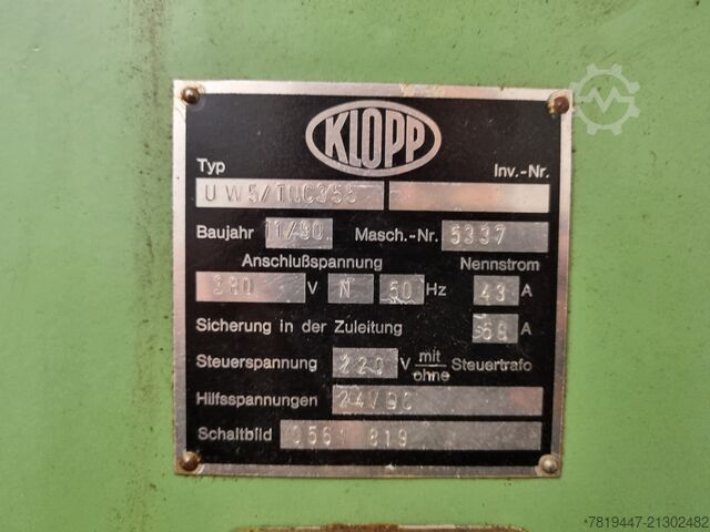Tool milling machine Klopp KORRADI UW5-CNC