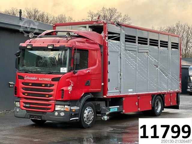 Cattle truck SCANIA G380 BL 4x2 1.Stock Menke-Janzen Viehw. *UNFALL*