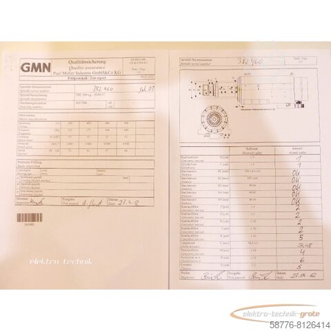 Component GMN TSE 240 cg - SP: 3000-5000 Umin. / 37 Anbauschleifspindel  !