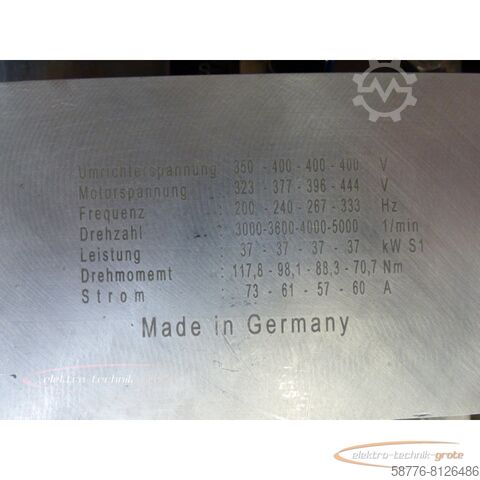 Component GMN TSE 37kw - 240cg-5000 / 37 - 382459 Anbauschleifspindel  !